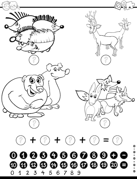 着色のための数学ワークシート