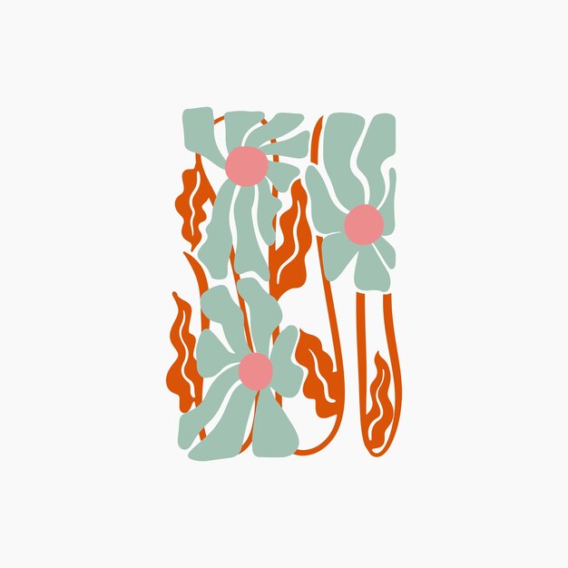 Vector matisse flower illustration