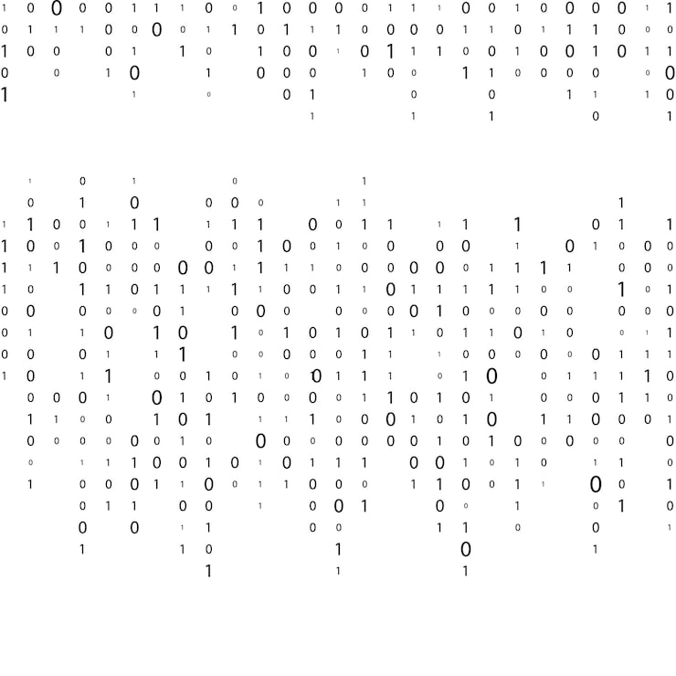 Vector matrix background with numbers on the screen binary code zero one coding data stream binary code