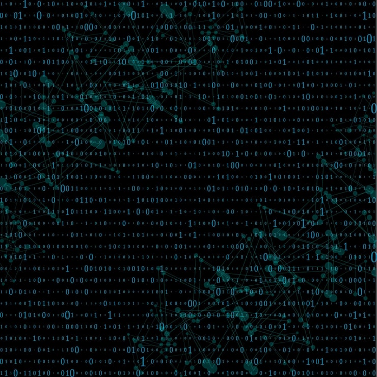 Vector matrix background with numbers on the screen binary code zero one coding data stream