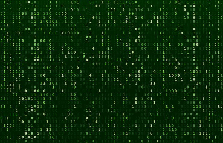 Vector matrix code stream. green data codes screen, binary numbers flow and computer encryption row screens abstract  