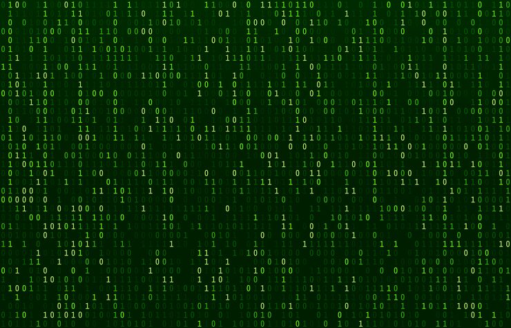 Vector matrix code stream. green data codes screen, binary numbers flow and computer encryption row screens abstract  