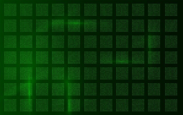 Matrix digital code background with a glowing green grid of binary numbers Abstract futuristic technology concept symbolizing artificial intelligence cyber data and information network systems