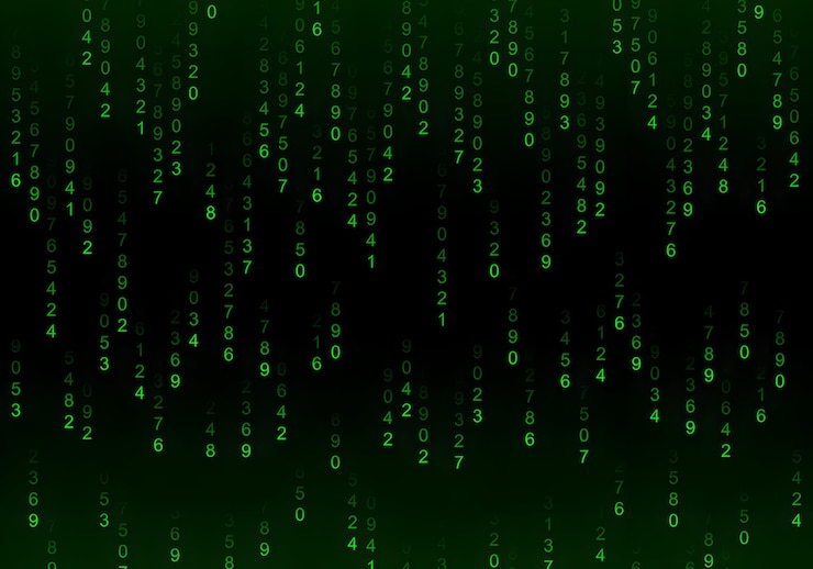 Vector the matrix digital rain of code