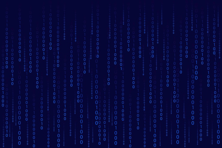 Vector matrix style binary code digital number background vector