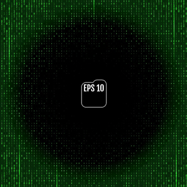 Matrixachtergrond met de groene symbolen Vector