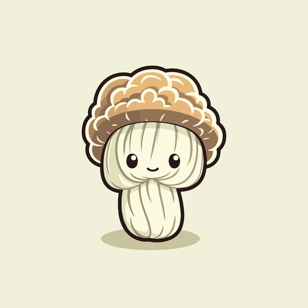 matsutake mushroom kawaii cartoon illustration