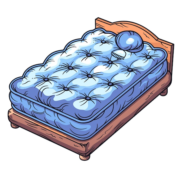 Vector mattress cartoon isolated on transparent background png for designer
