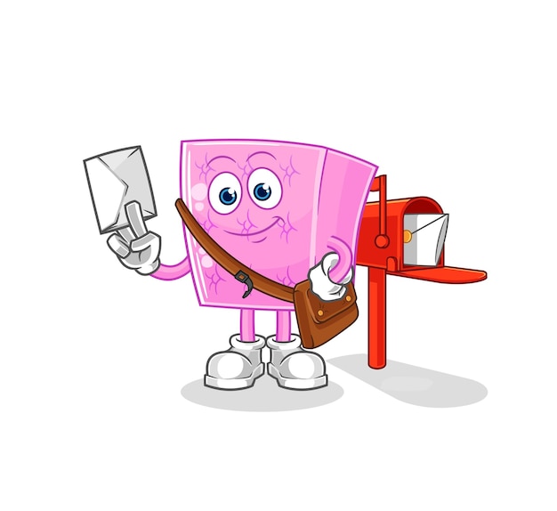 Mattress postman vector cartoon character