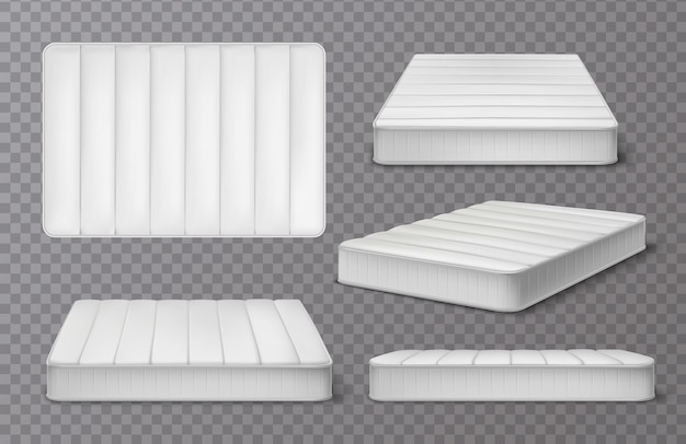 Vector mattress realistic set on transparent