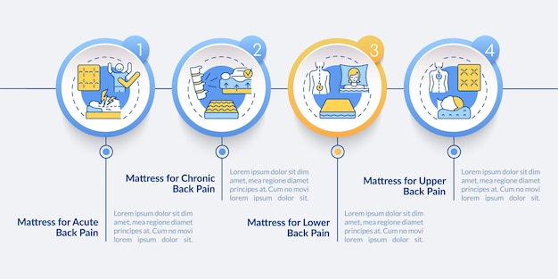 허리 통증 벡터 Infographic 템플릿 매트리스