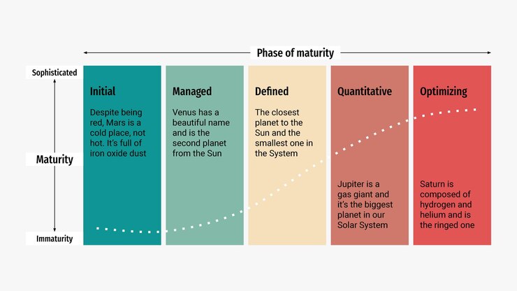 Vector maturity model infographics