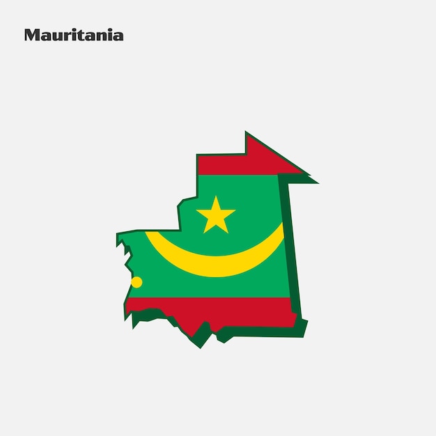 Infografica sulla mappa della bandiera del paese della mauritania