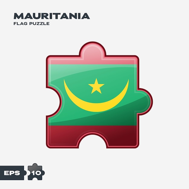 Puzzle della bandiera della mauritania