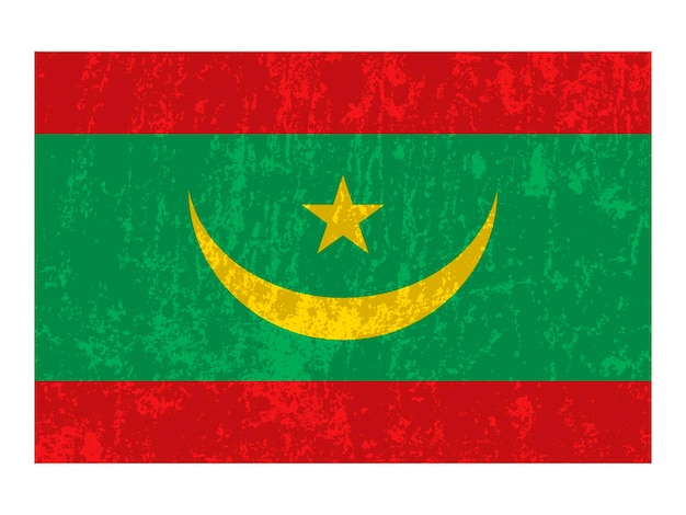 Mauritania grunge flag official colors and proportion Vector illustration