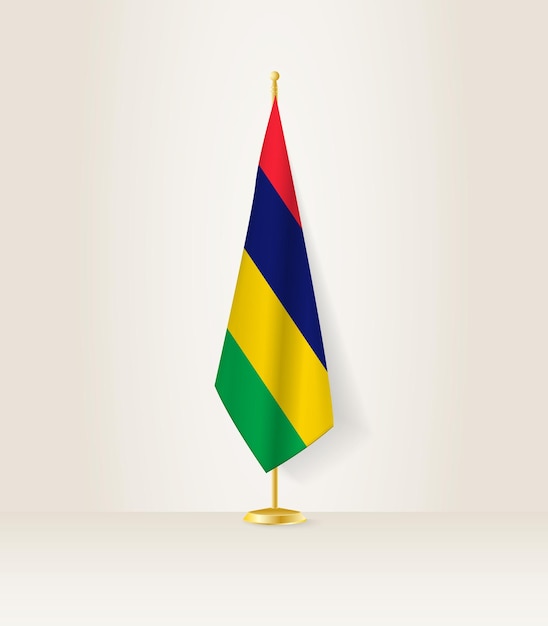 Mauritius flag on a flag stand