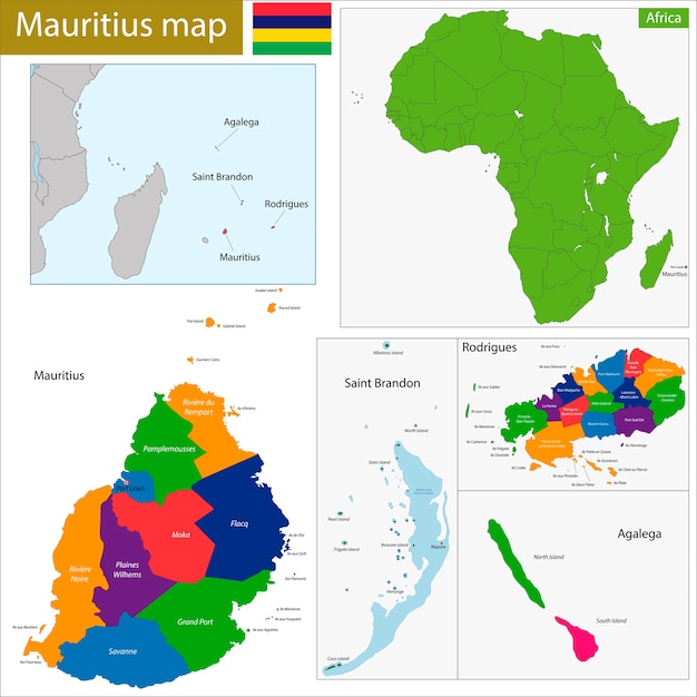 Vettore mappa di mauritius