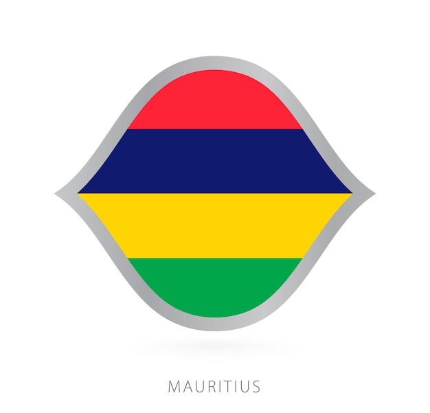 国際バスケットボール大会のスタイルでモーリシャス代表チームの旗