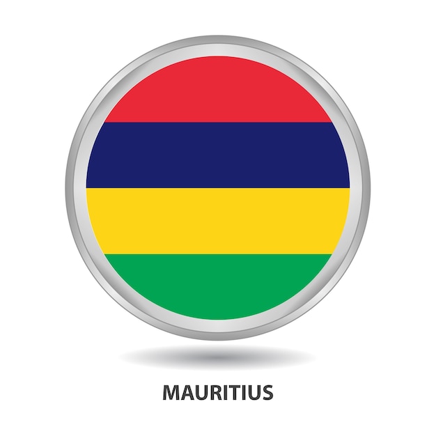 Mauritius round flag design is used as badge, button, icon, wall painting