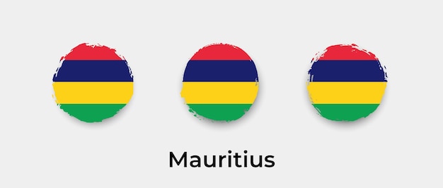 Mauritius vlag grunge bubbels pictogram vectorillustratie