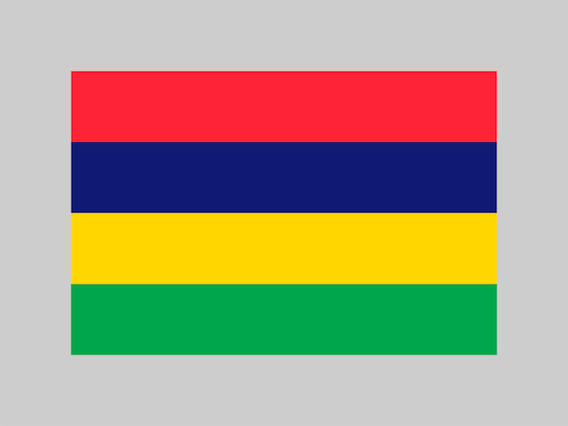 Mauritius vlag officiële kleuren en verhouding Vectorillustratie