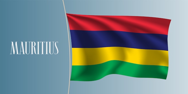 Mauritius waving flag