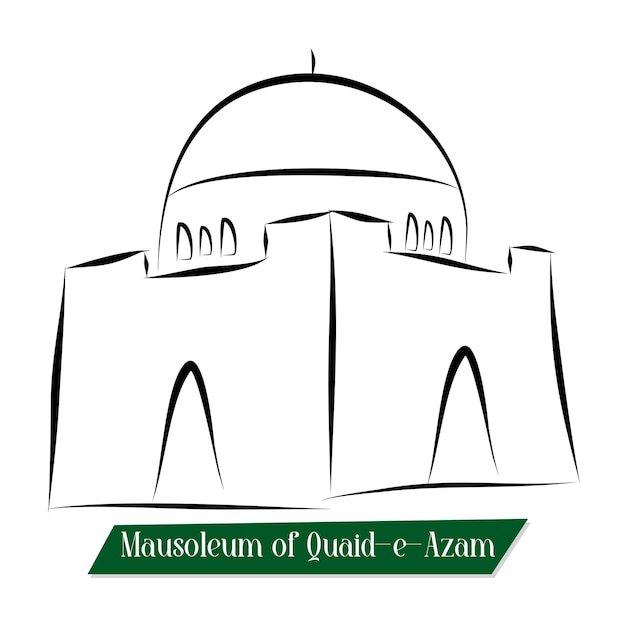 Mausoleum of QuaideAzam vector design banner and 14 august Pakistan independence day Banner