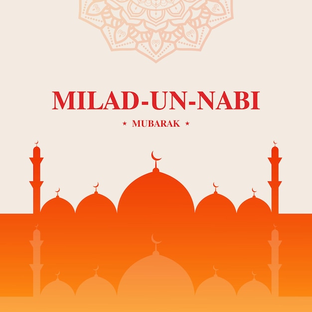 Mawlid al nabi islamic beautiful greeting design vector