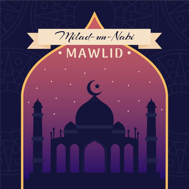 Vector mawlid milad un nabi groet illustratie