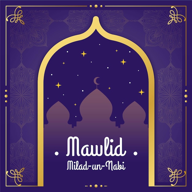 Mawlid milad-un-nabi groet met moskee