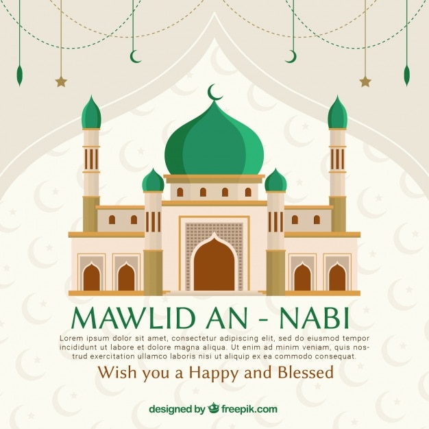 Mawlid an nabi background with mosque