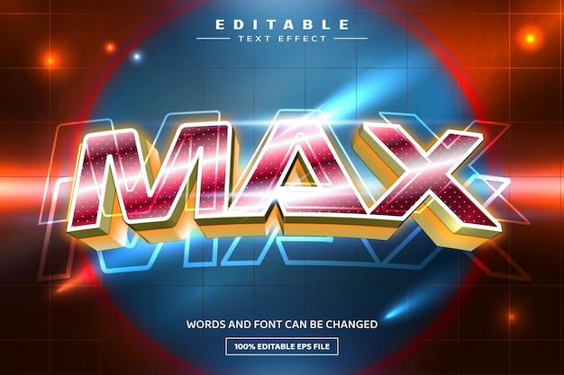 Max 3d editable text effect template