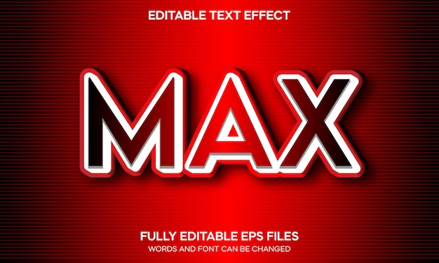 Max editable 3d text effect