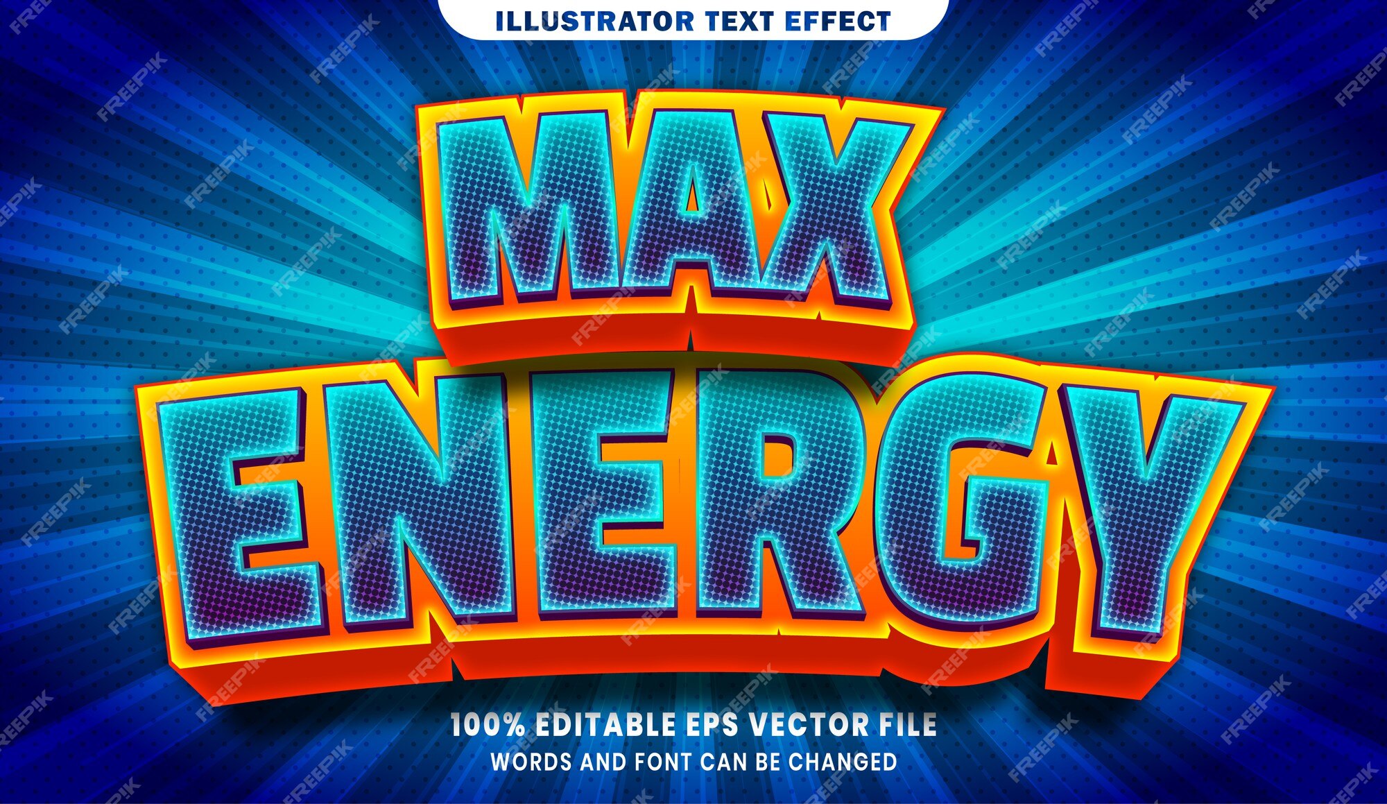 Premium  | Max energy 3d editable text style effect