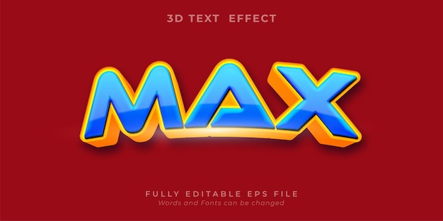 Max text editable three dimension style