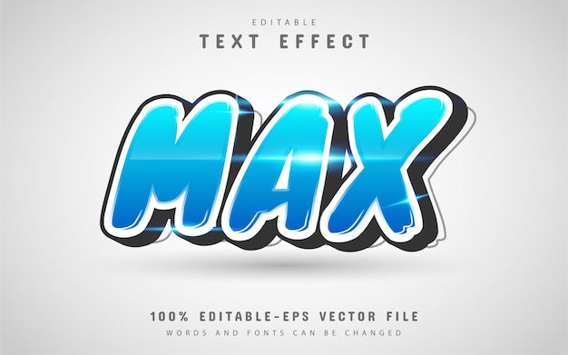 Max text effect with blue gradient