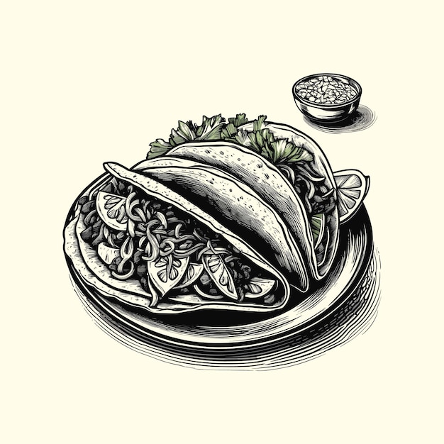 Maxican food vintage vector