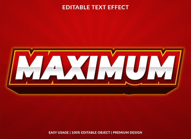 Maximale teksteffect bewerkbare sjabloon premium vector