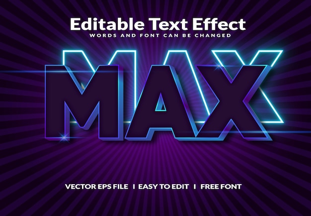 Maximale tekststijl voor de koptekst van de promotieposter en de bewerkbare tekst van de logotekst Premium Vector