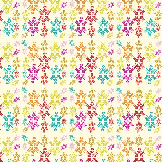 Maximalist Folk Art Flowers Pattern Design