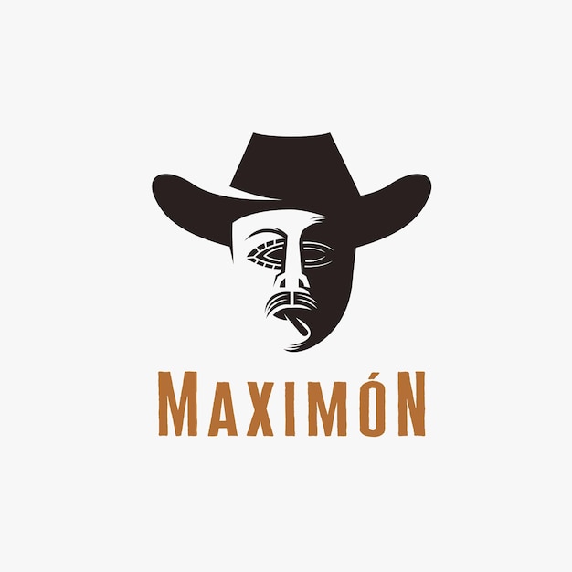 Шаблон вектора логотипа maximon san simon god на белом фоне