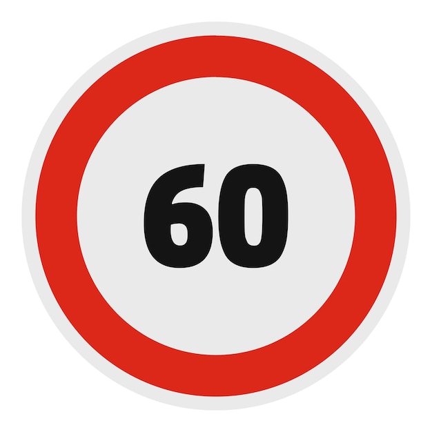 Vector maximum speed limit icon flat illustration of maximum speed fifty limit vector icon for web