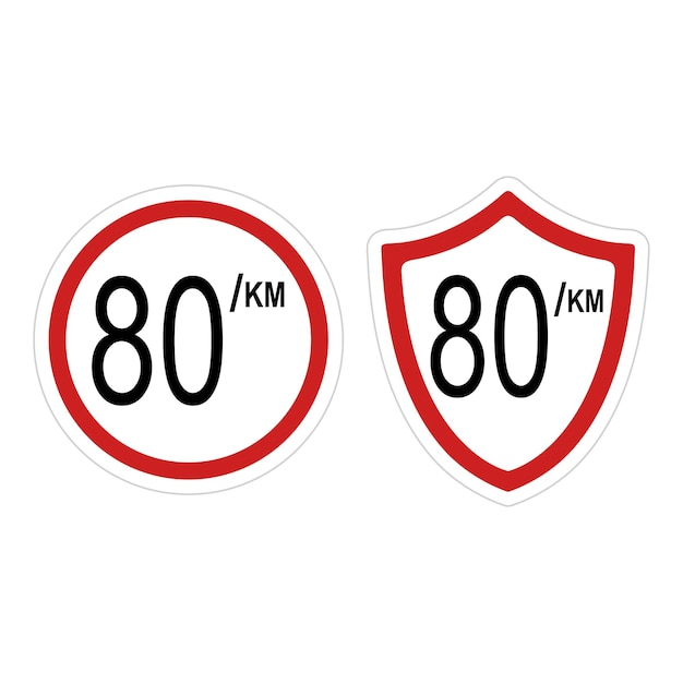 Vector maximum speed limit sign vector illustration