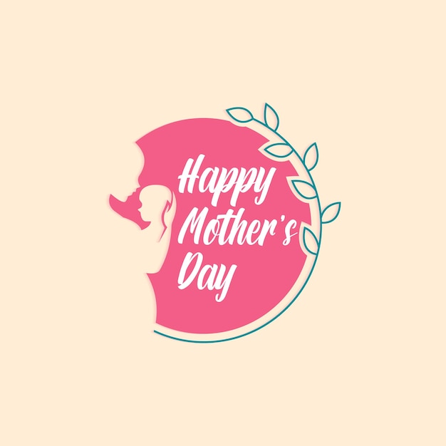 May 12th happy mothers day mom and child love greeting vector design background