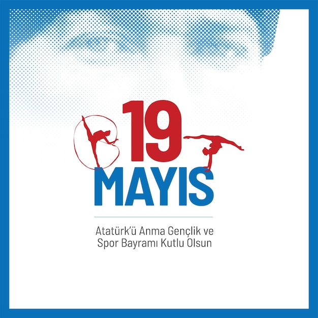 벡터 5월 19일은 아타르크 청소년과 스포츠의 날입니다.