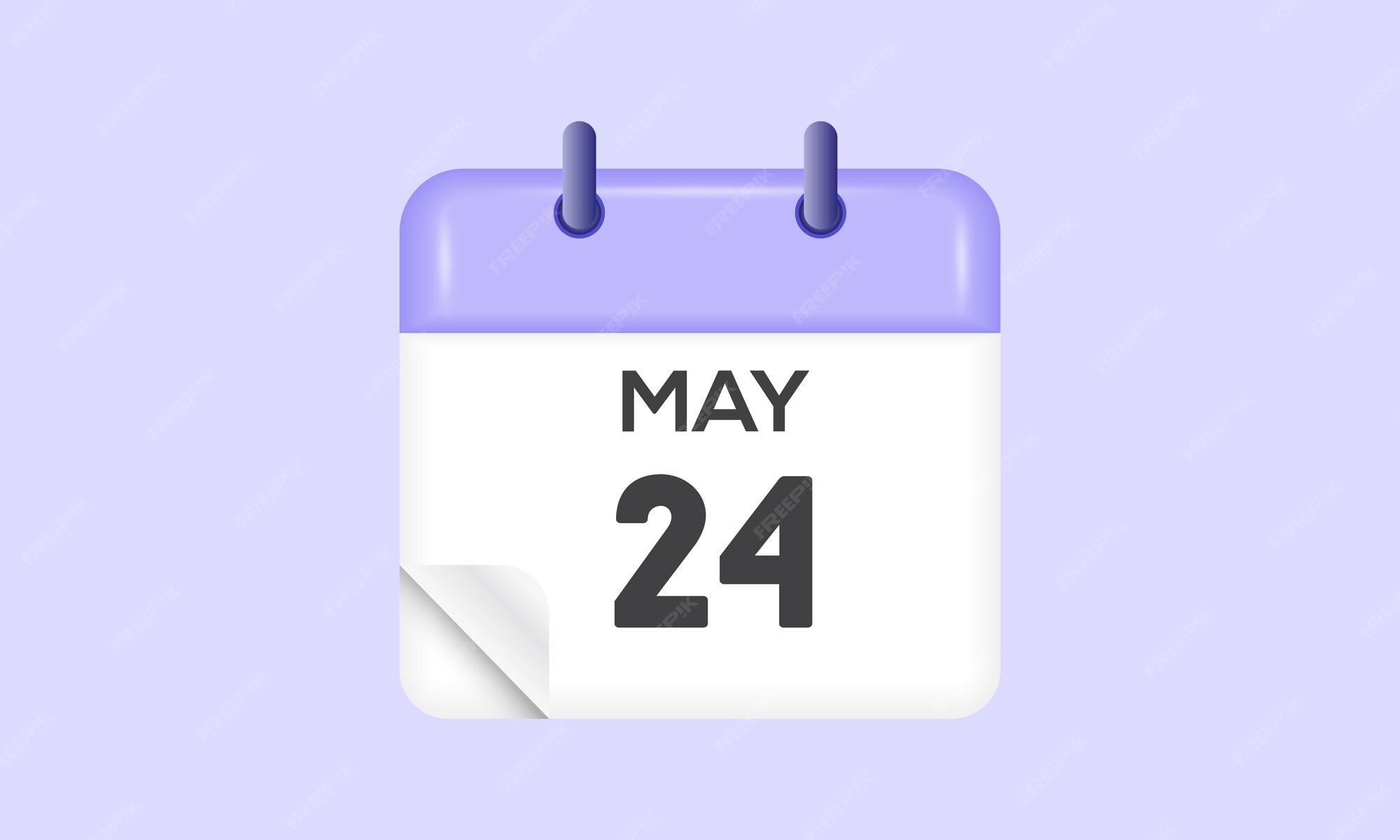 Premium Vector May 24 calendar and Time planner Daily Calendar Icon