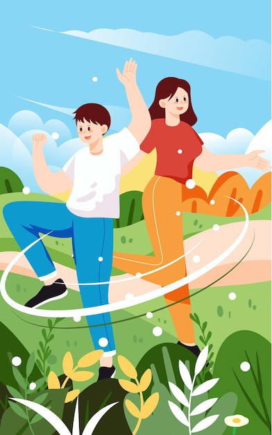 May 4th Youth Day people jumping with joy vector illustration