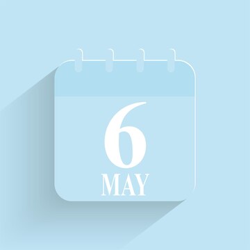 May 6 Daily Calendar Icon Date And Time Day Month Holiday Flat ...