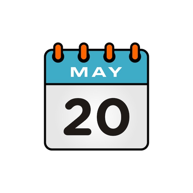 May Calendar Icon Vector Template