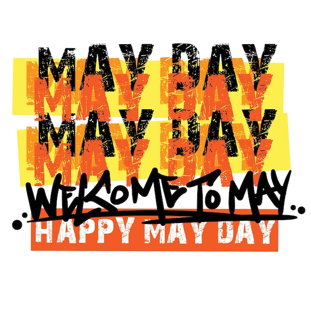 Vector may day month typography t shirt design